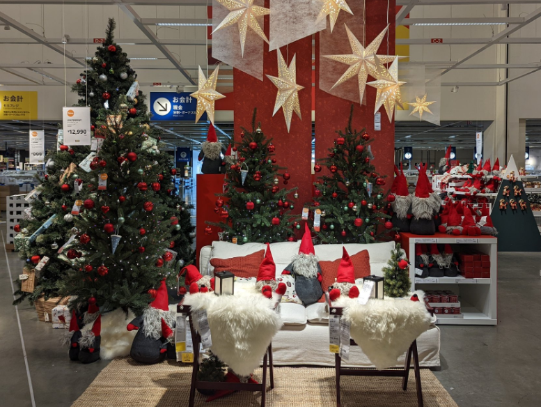 IKEA クリスマスオーナメント　赤　ハート　8個