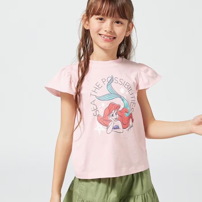 GU（ジーユー）『ディズニープリンセス アリエル』コラボ2023夏が5/26～発売！半袖Tシャツの子供服が登場！