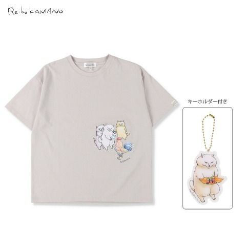 レディース　アクリルキーホルダー付きTシャツ　しまむら『カマノレイコ』コラボ