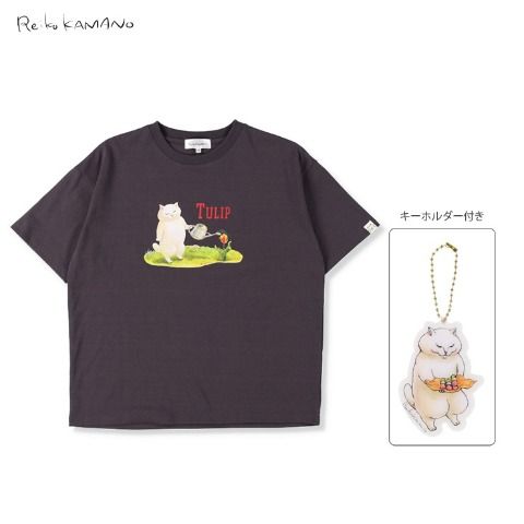 レディース　アクリルキーホルダー付きTシャツ　しまむら『カマノレイコ』コラボ