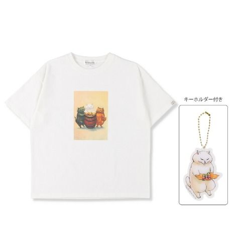 レディース　アクリルキーホルダー付きTシャツ　しまむら『カマノレイコ』コラボ