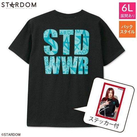 メンズ　ステッカー付Tシャツ（スターダム）　アベイル STARDOMコラボ