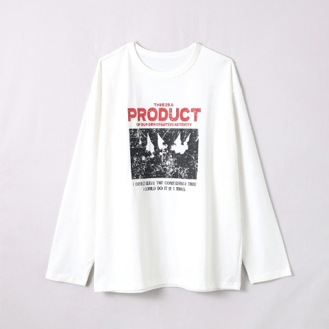 長袖ロック風Tシャツ　しまむら『Omi（おみ）』コラボの秋冬コーデ