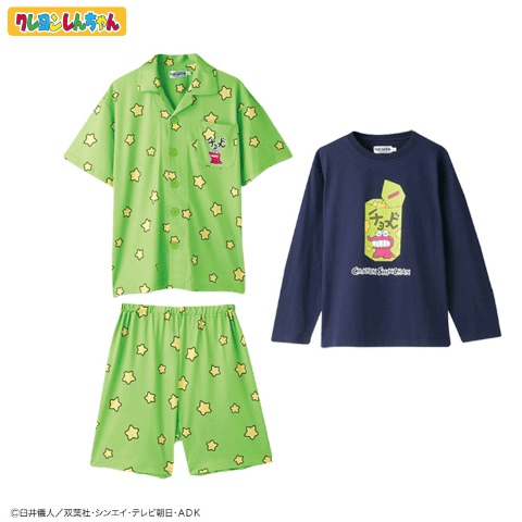 キッズ　パジャマ＋長袖Tシャツセット　クレヨンしんちゃん　しまむら　コラボ