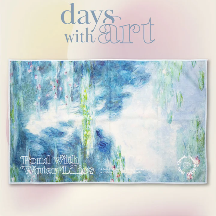 クラシカルガーリー days with art ビッグタオル　サンキューマート『名画』コラボ ゴッホ、モネ、ルノワール