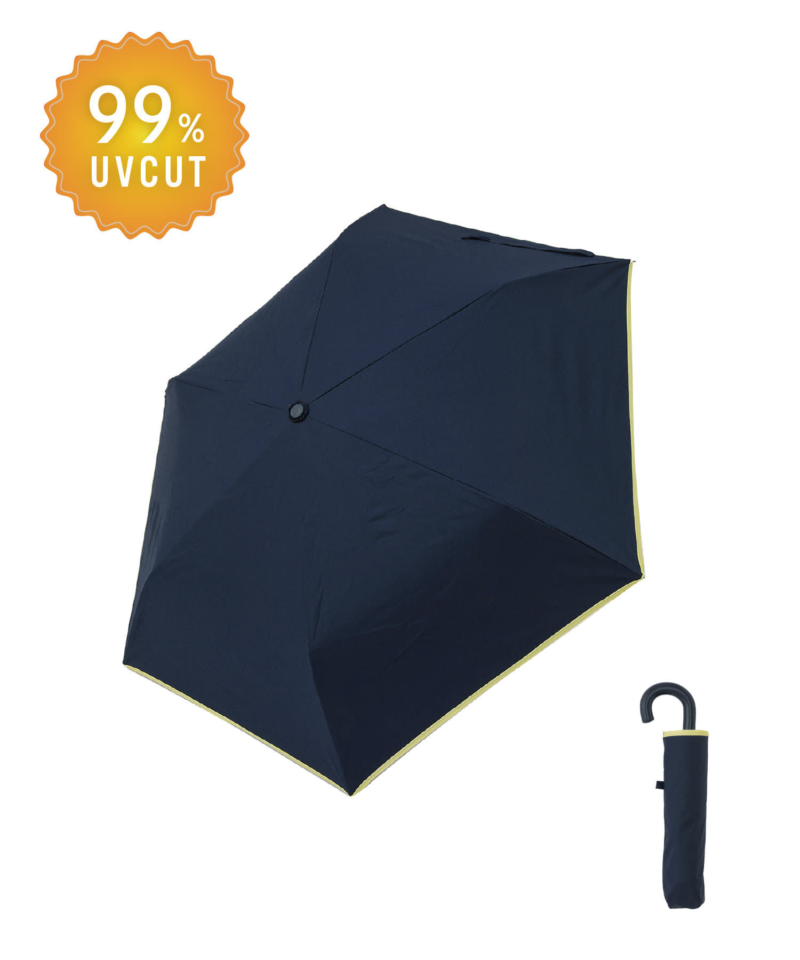 晴雨兼用折傘フチパイピング　3COINS『日焼け対策・UV対策』