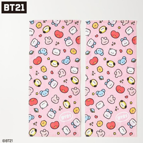 2枚組フェイスタオル　アベイル『BT21』コラボ