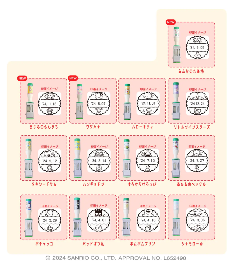 Mサイズ　郵便局『サンリオ日付印』の第2弾