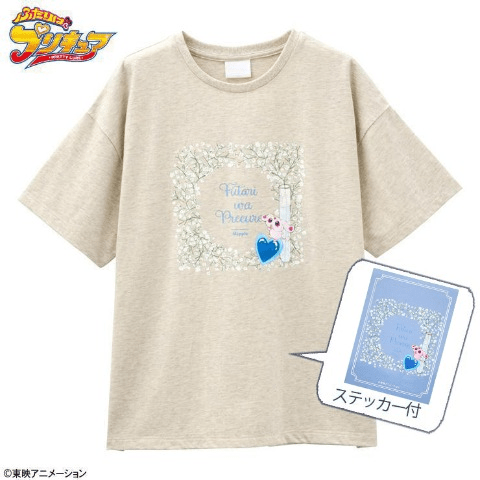 レディース　ステッカー付Tシャツ　アベイル『ふたりはプリキュア』コラボ