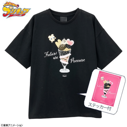 レディース　ステッカー付Tシャツ　アベイル『ふたりはプリキュア』コラボ