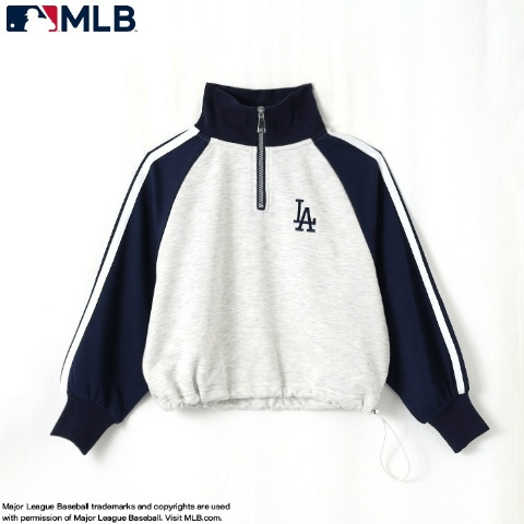 キッズ　襟付きハーフジップトレーナー　しまむら『MLB』コラボ 