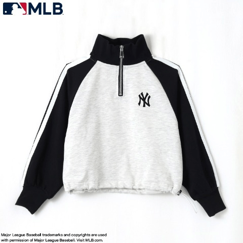 キッズ　襟付きハーフジップトレーナー　しまむら『MLB』コラボ 