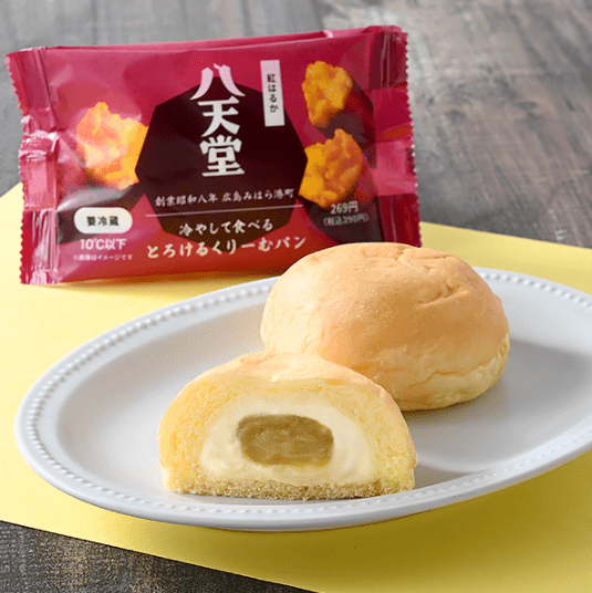 ファミマ限定「冷やして食べるとろけるくりーむパン　紅はるか」