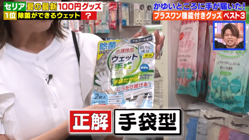 除菌ができるお掃除用ウェット手袋　キャンドゥ