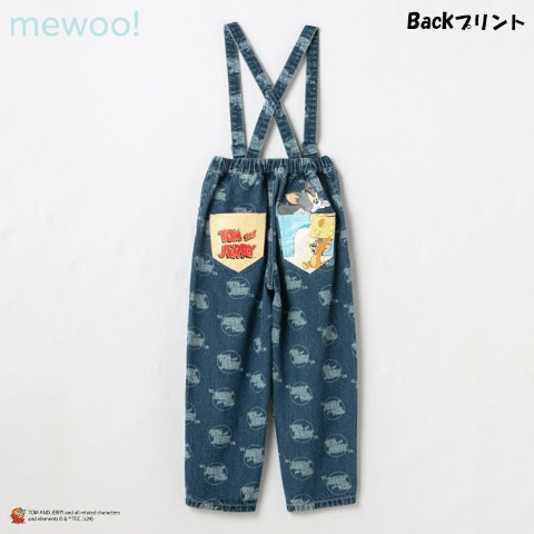 サスペンダーパンツ　しまむら『桃＆クロ×mewoo!』　トムとジェリー　コラボ