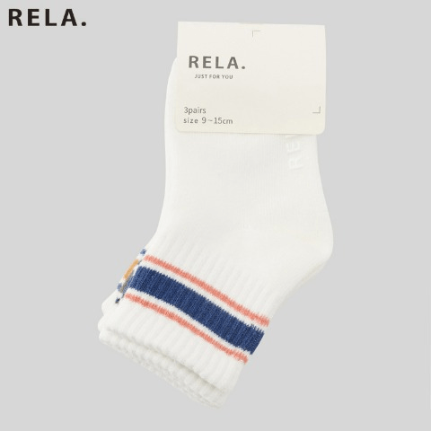 ベビー　3足組クルーソックス　しまむら『RELA.（リラ）』コラボ