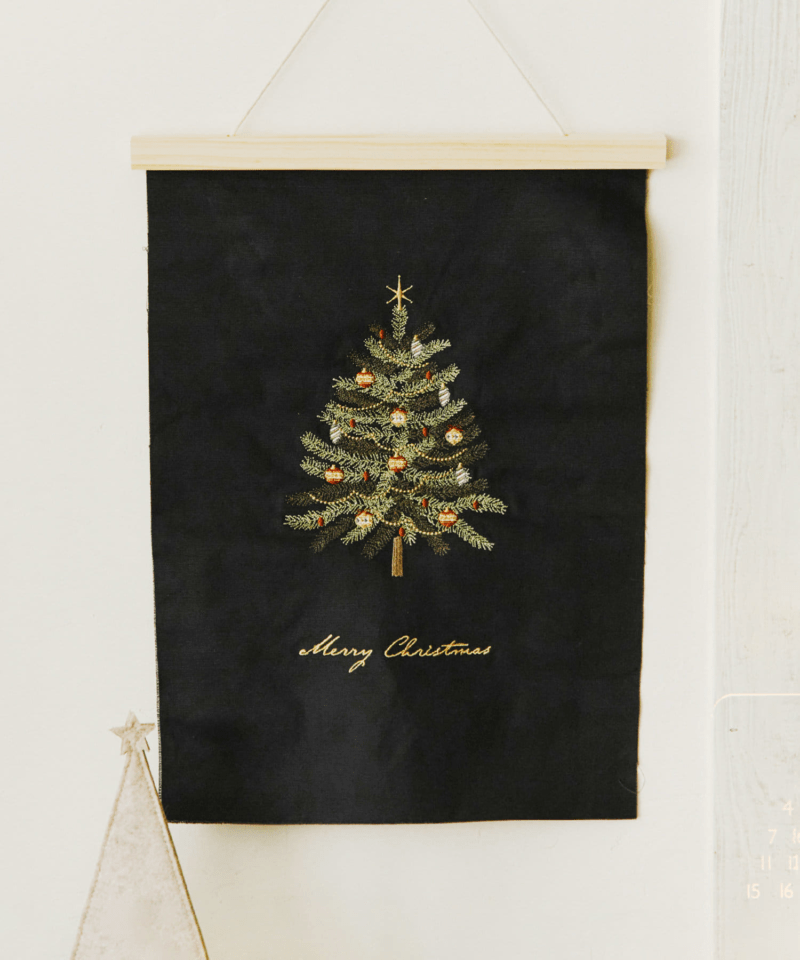 クリスマスツリー刺繍タペストリー　salut!(サリュ)『クリスマス』グッズ