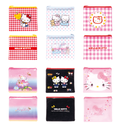 D賞　フラットポーチ　[全6種]　Happyくじ『HELLO KITTY 50th～ハッピーアニバーサリー★～』