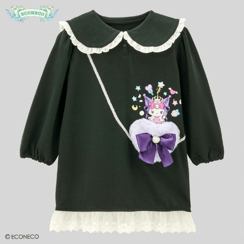 キッズ　ワンピース　しまむら『エコネコ（絵子猫）』コラボ！クロミ シナモロールの冬服