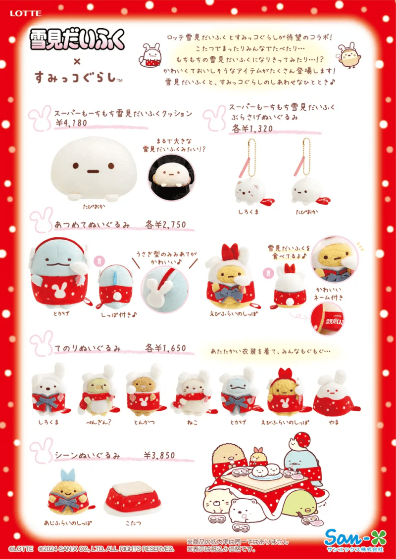 「雪見だいふく×すみっコぐらし」のコラボグッズ