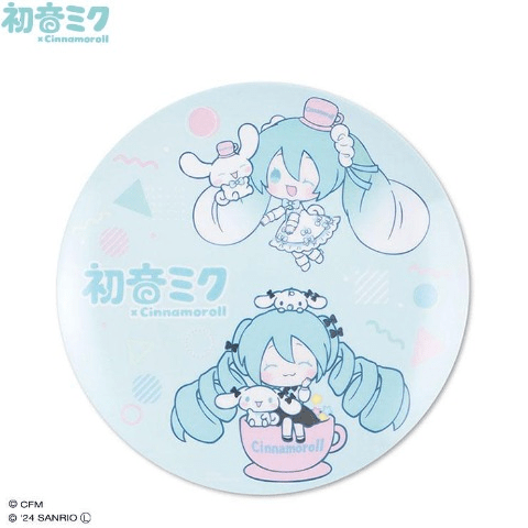 メラミンプレート　アベイル『初音ミク×シナモロール、ピアプロ×サンリオ』コラボ