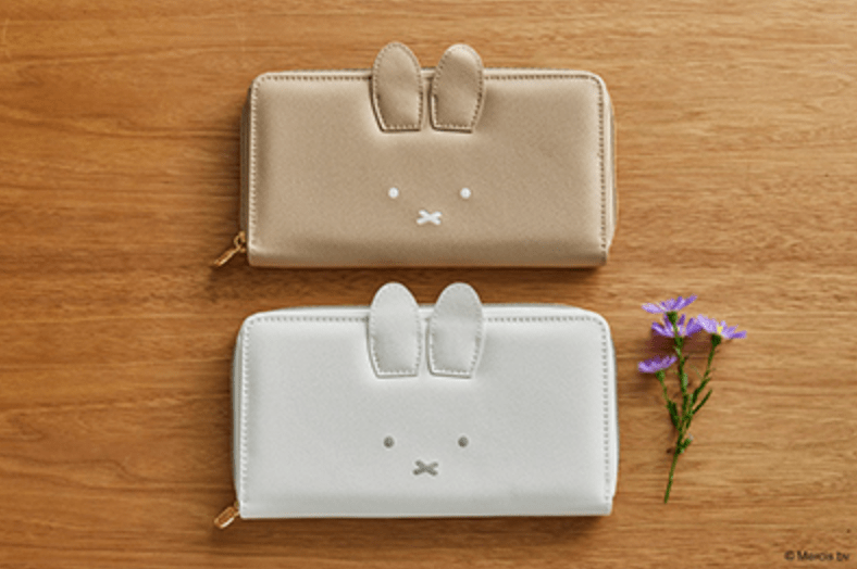 miffy 耳つき14ポケット長財布 BOOK ホワイトver./グレージュver.　ローソン