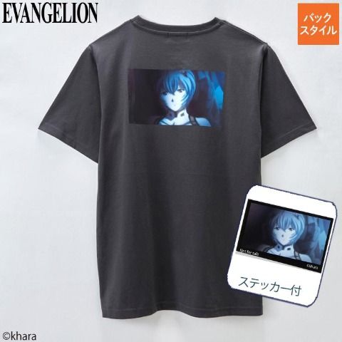 メンズ　ステッカー付Tシャツ　アベイル『エヴァンゲリオン』コラボ