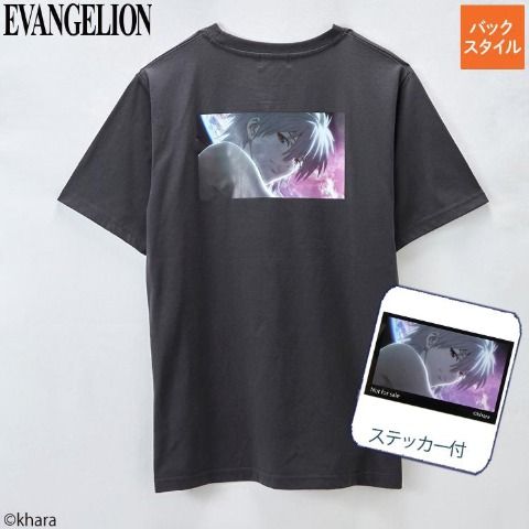 メンズ　ステッカー付Tシャツ　アベイル『エヴァンゲリオン』コラボ