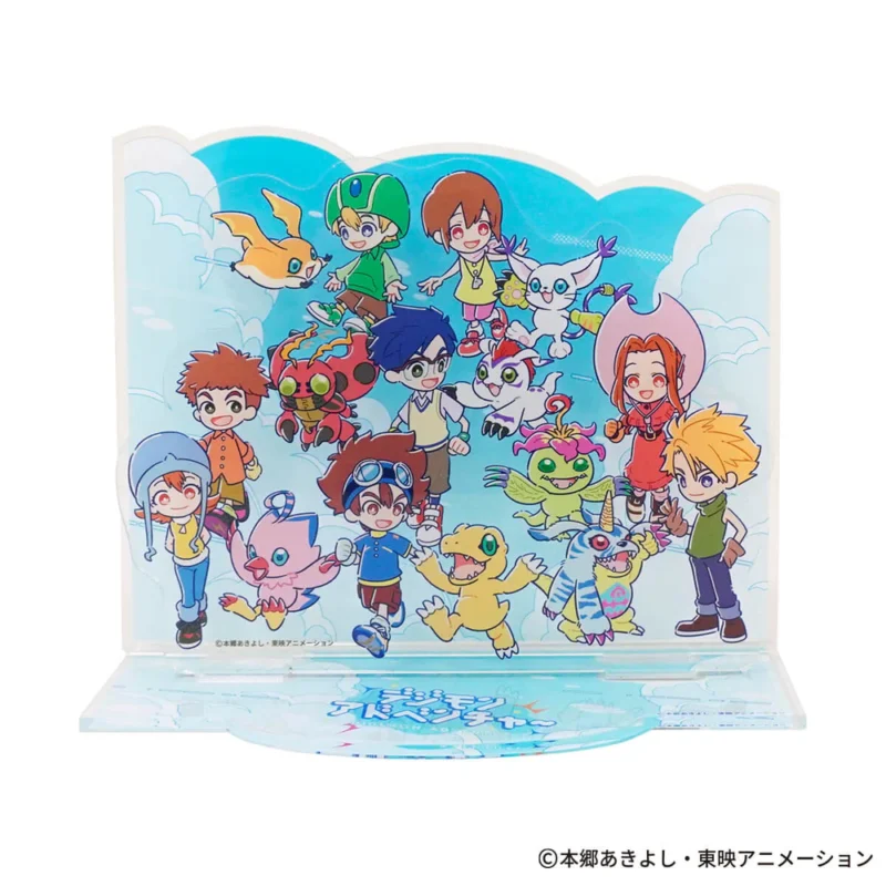 デジモンアドベンチャー アクリルジオラマスタンド　100円ショップ『デジモン』大型コラボ　ダイソー、セリア、キャンドゥ、ワッツ