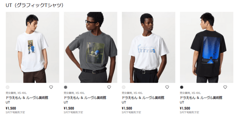 種類　ユニクロ『ドラえもん ＆ ルーヴル美術館』コラボ　半袖Tシャツ