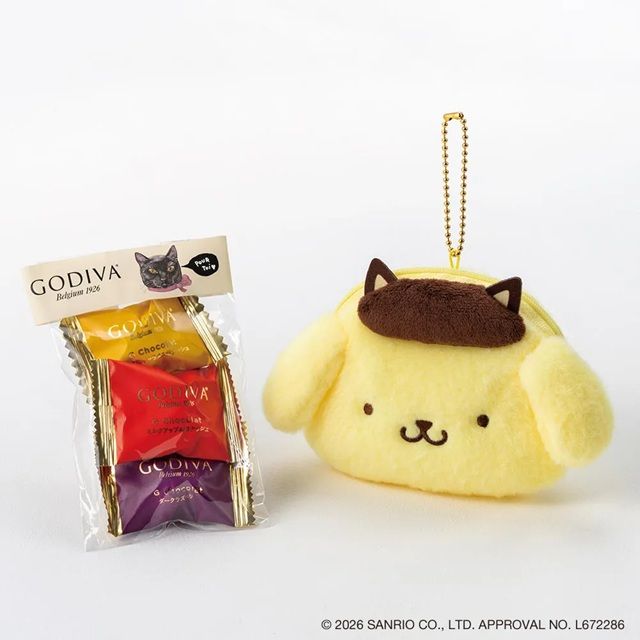 ゴディバ ブラックキャット コレクション G ショコラ アソートメント 3粒入+ポムポムプリン ポーチ オンラインショップ限定 ゴディバ(GODIVA)ハロウィン!サンリオ『ポムポムプリン、クロミ』コラボ2026年