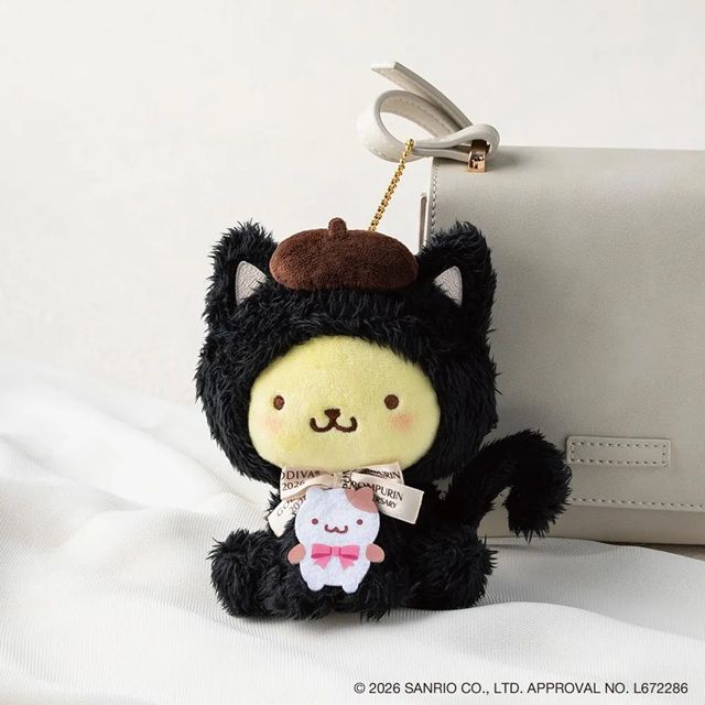 ゴディバ ブラックキャット コレクション G クリスピーショコラ アソートメント 3粒入+ポムポムプリン ぬいぐるみチャーム オンラインショップ限定 ゴディバ(GODIVA)ハロウィン!サンリオ『ポムポムプリン、クロミ』コラボ2026年