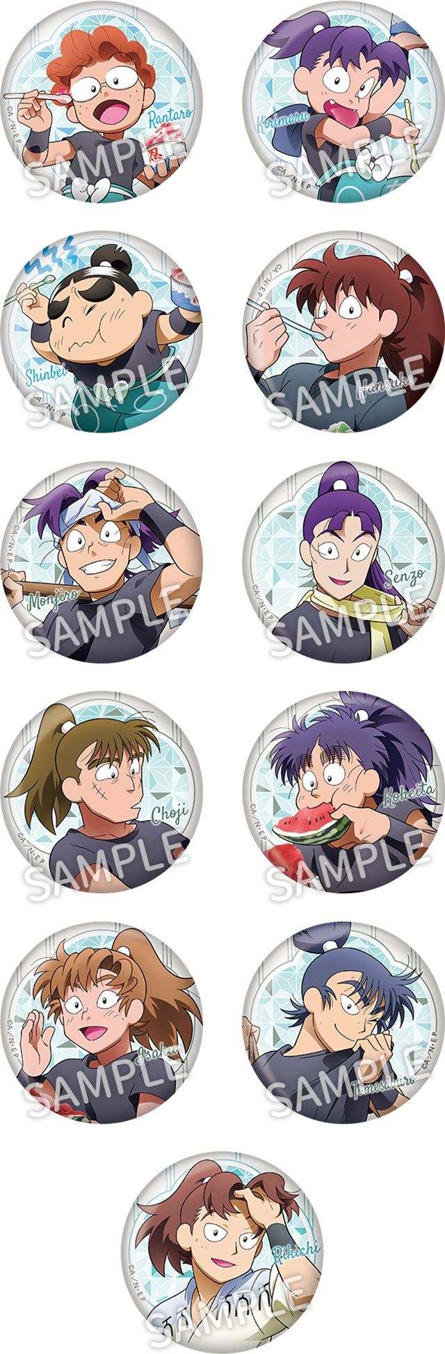 缶バッジ 全11種 ローソン『忍たま乱太郎』コラボ!キャンペーン 暑さをふっとばせ!の段