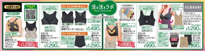 活き活きラボ！体系サポートアイテム　しまむら　チラシ