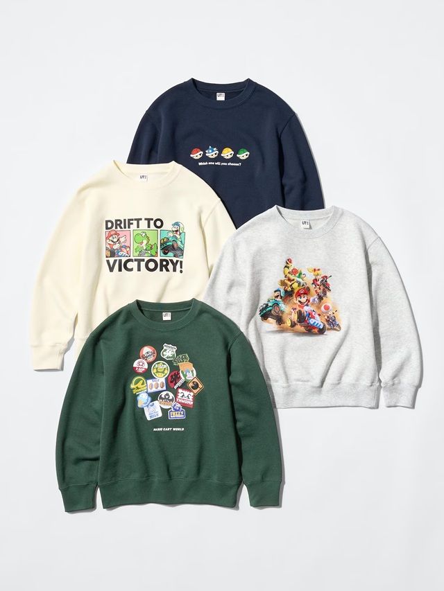 キッズ 　ユニクロ『マリオカート ワールド』コラボの半袖Tシャツ、スウェットシャツが新発売！2026年夏～秋冬！