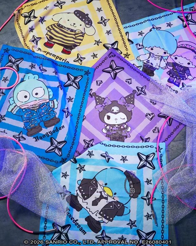 E賞　バンダナ(全5種)　Happyくじ『Sanrio characters PUNKS Party 〜Halloween2026〜（ハロウィン）』
