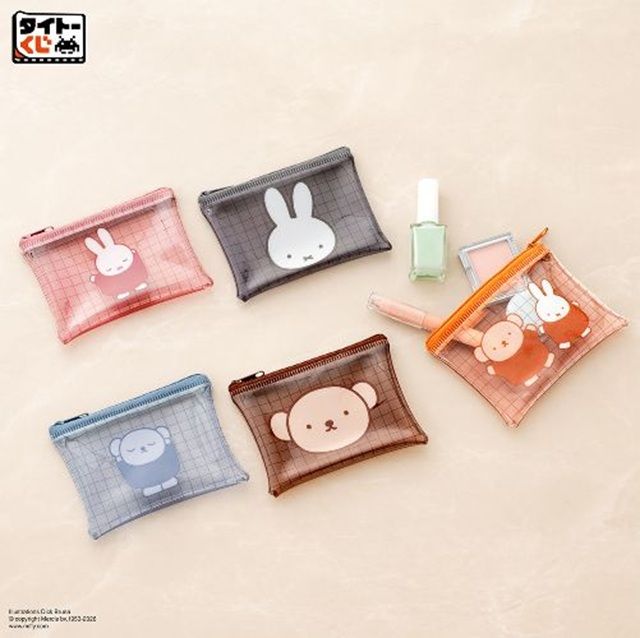 F賞　フラットポーチ　景品ラインナップ タイトーくじ　ミッフィー＆ボリス　Line Check Collection
