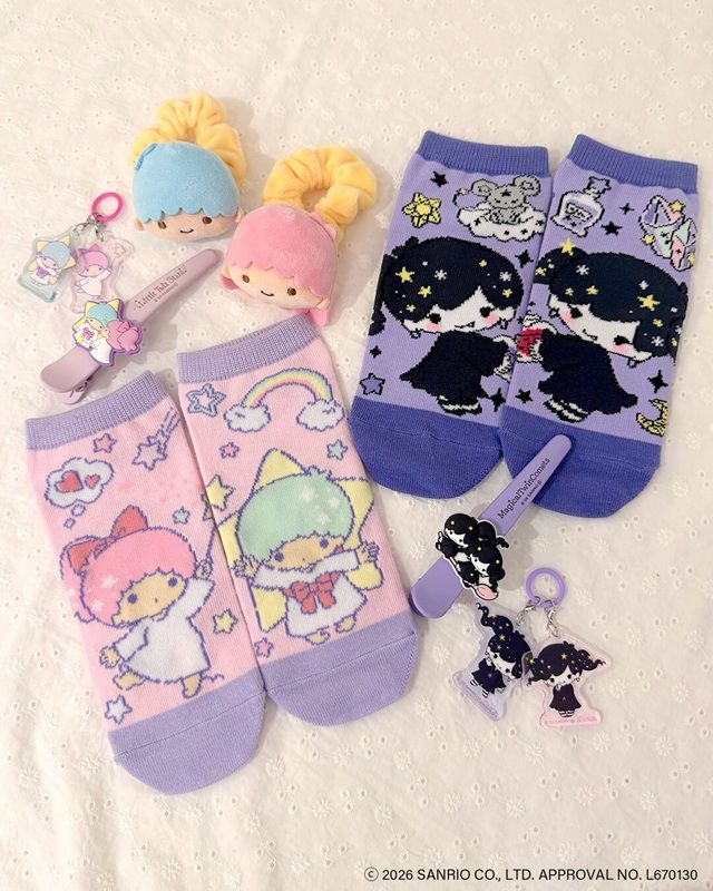 サンキューマート×サンリオの『リトルツインスターズ(キキララ)』と『マジカルツインコメッツ』コラボのグッズ
