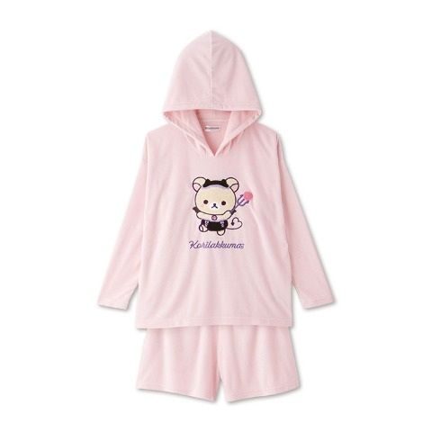 Ensemble roomwear rose Korilakkuma avec haut à capuche et short