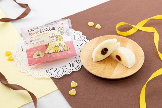 ポムポムプリンのもちっと白いどら焼 カスタードホイップ&カラメルソース