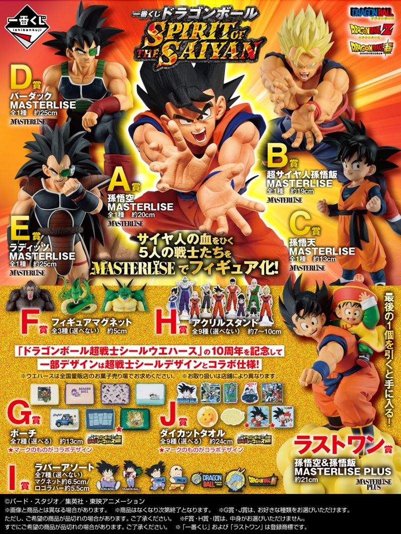 景品ラインナップ 一番くじ ドラゴンボール SPIRIT OF THE SAIYAN