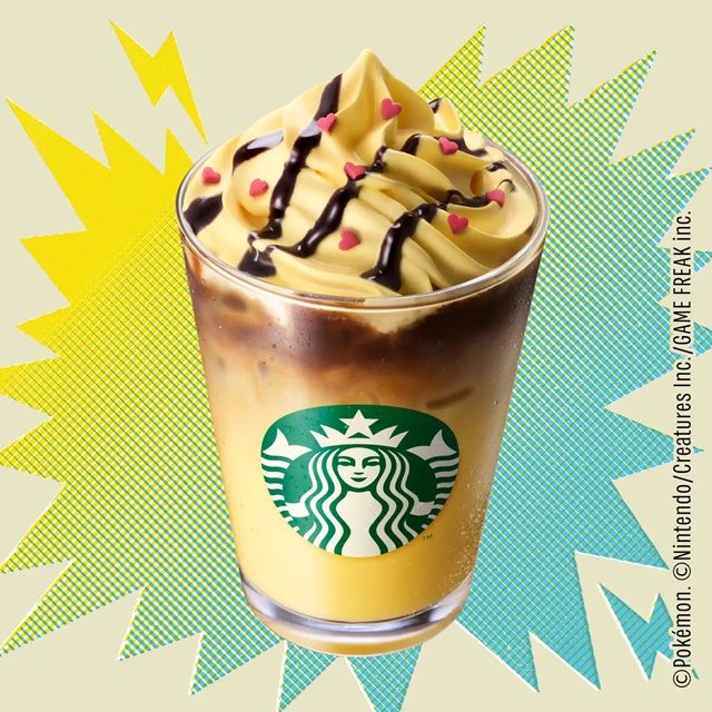 ピカチュウをモチーフにした『ピカチュウ ハニークリーム ラテ』 スターバックス