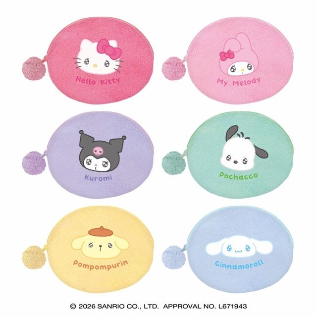 サンリオキャラクターズ きゅるるんオーバルポーチ バレンタイン 2027年
