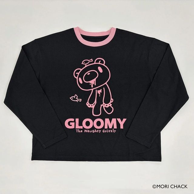 リンガー長袖Tシャツ イオン『いたずらぐまのグルーミー』コラボ!TDoublefocus(ダブルフォーカス)