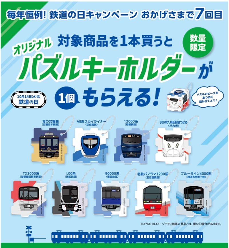 ファミマ『鉄道の日 オリジナルパズルキーホルダー』おまけが店頭でもらえるキャンペーン
