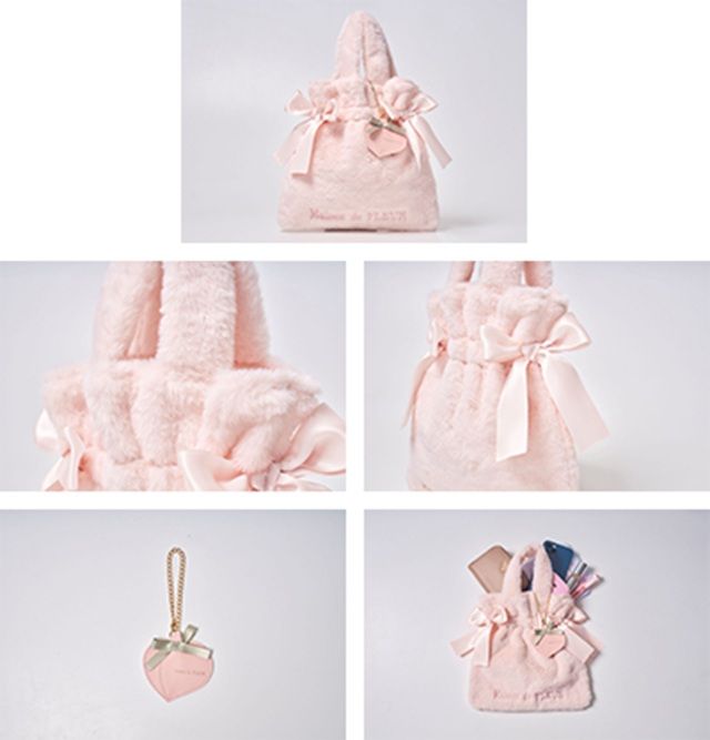 Maison de FLEUR フェイクファーミニバッグBOOK PEACH ローソン限定『もも(桃)×メゾン ド フルール』